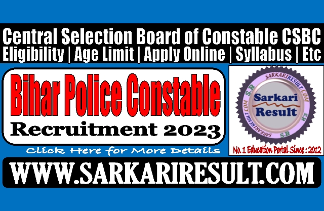 Bihar Police Result 2024 