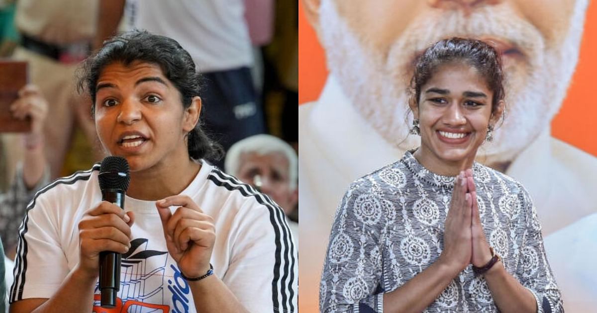 Sakshi Malik Babita Kumari Brij Bhushan Sharan Singh Vinesh Phogat Bajrang Punia India 