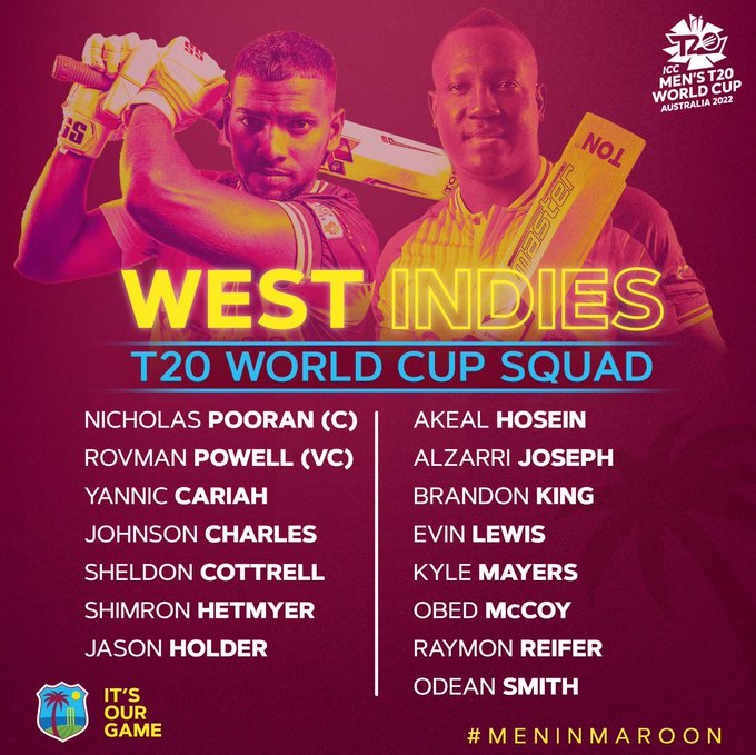 West Indies cricket team South Africa national cricket team Twenty20 International Cricket Brandon King ICC Mens T20 World Cup Indian Premier League 